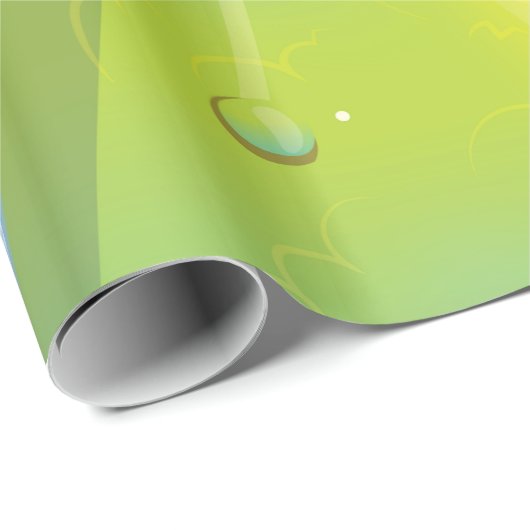 ベンチに置かれた漫画のガラス科学機器 ラッピングペーパー (ロールコーナー)