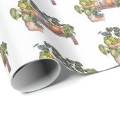 ベンチに鉢植え ラッピングペーパー (ロールコーナー)