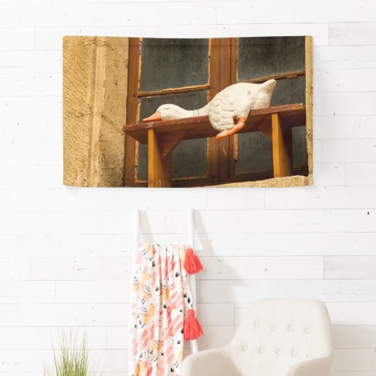 ベンチのバナーにガチョウを置く 横断幕 (インサイチュ)