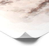 ベンチのビーチの水絵画色 ポスター (角)