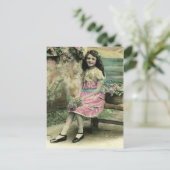 ベンチの女の子 ポストカード (スタンド正面)