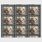 ベンチカスタムでの写真またはヨークシャーテリアの ラッピングペーパー (フラット)