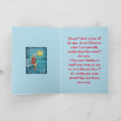 ベンチクリスマスカードの孫娘 サンキューカード (内部)