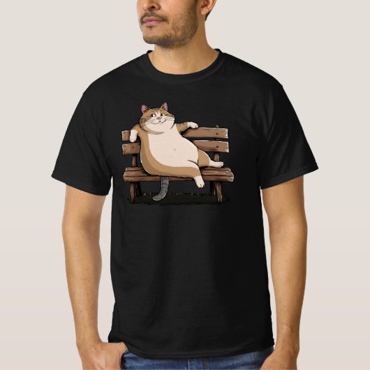 ベンチシッター猫 Tシャツ (正面)