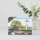 ベンチパームツリーベイマトラチャフロリダポストカード ポストカード (スタンド正面)