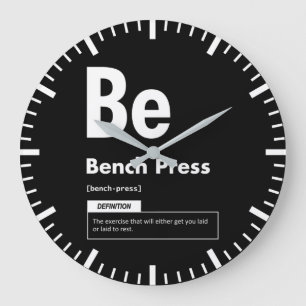 ベンチプレス – 定期テーブル – ジおもしろいムミーム ラージ壁時計