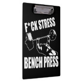 ベンチプレス、F*CKストレス-トレーニング やる気を起こさせる クリップボード (右)