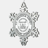 ベンチマーク山ピスガノースカロライナUSGS スノーフレークピューターオーナメント (右)