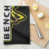 ベンチメイドナイフイエローアニメバタフライ キッチンタオル (四つ折り)