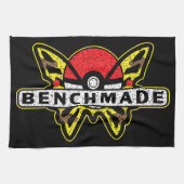 ベンチメイドナイフイエローアニメバタフライ キッチンタオル (横)