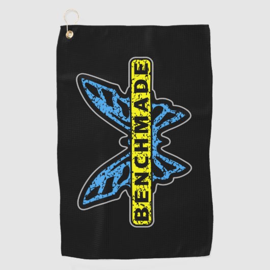 ベンチメイドナイフレトロバタフライハンドトウ ゴルフタオル (正面)