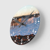 ベンチュラストーム埠頭 ラウンド壁時計 (傾斜)