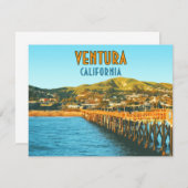 ベンチュラピアビーチカリフォルニアヴィンテージフラットカード (正面/裏面)