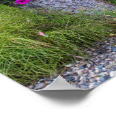 ベンチ素朴及びフラワーバケツ写真 ポスター (角)