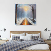 ベンチ絵を描や木のある道の一つ キャンバスプリント (インサイチュ (寝室))