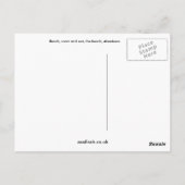 ベンチ、雪、海 ポストカード (裏面)