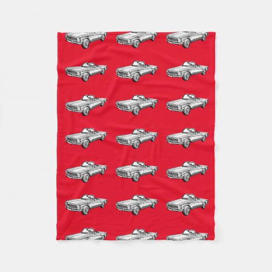 ベンツ280 SL変換可能な車のイラストレーション フリースブランケット (正面)