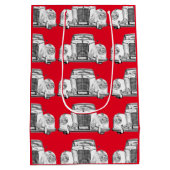 ベンツ300の贅沢車のイラストレーション ミディアムペーパーバッグ (裏面)