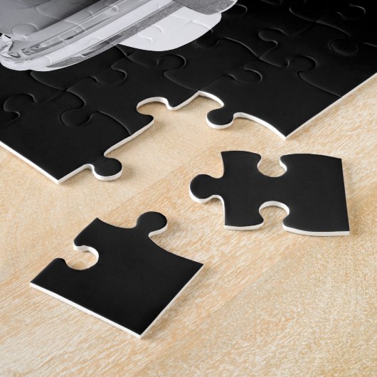 ベンツ300贅沢な白黒車の芸術 ジグソーパズル (側面)