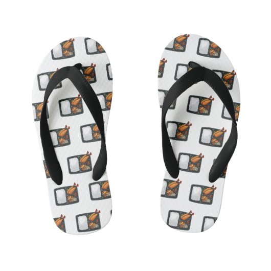 ベントカートゥーンイラストレーション キッズビーチサンダル (フットベッド)