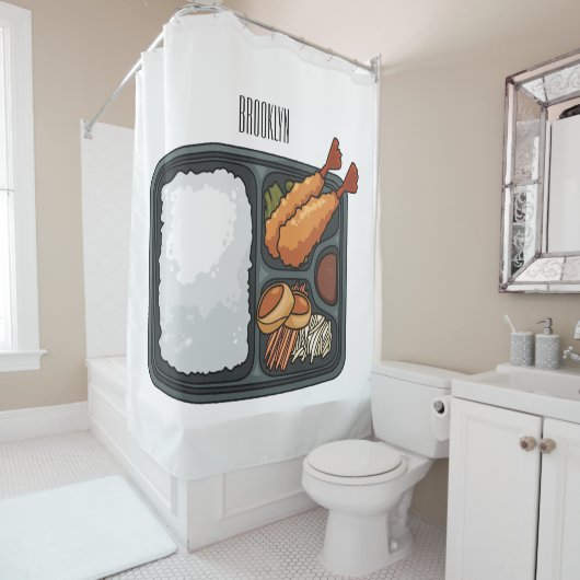 ベントカートゥーンイラストレーション シャワーカーテン (インサイチュ)