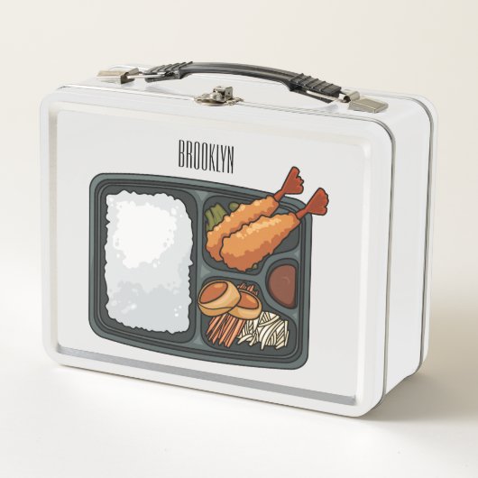 ベントカートゥーンイラストレーション メタルランチボックス (正面)