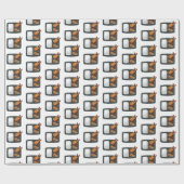 ベントカートゥーンイラストレーション ラッピングペーパー (フラット)