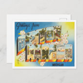 ベントンハーバー、ミシガントラベルよりの挨拶 ポストカード (正面/裏面)