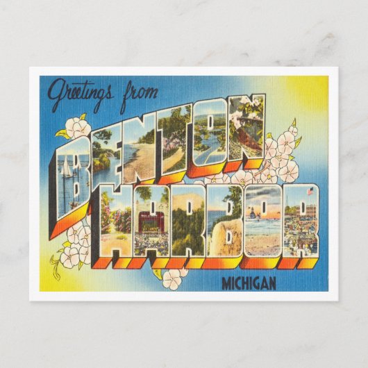 ベントンハーバー、ミシガントラベルよりの挨拶 ポストカード (正面)