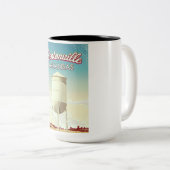 ベントンビル、アーカンソーの旅行ポスター。 ツートーンマグカップ (正面右)