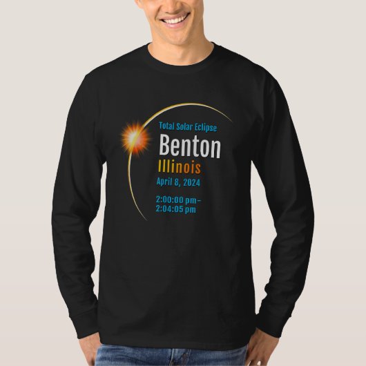 ベントン イリノイ州 総合的日食 2024 1 Tシャツ (正面)