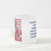 ベンドランキン7月4日名前をカスタムする フロストグラスマグカップ (正面左)