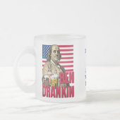 ベンドランキン7月4日名前をカスタムする フロストグラスマグカップ (左)