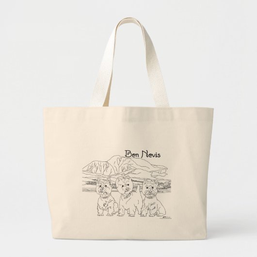 ベンネイビススコットランドとウェスティーズのトートバッグ ラージトートバッグ (正面)