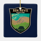 ベンネビススコットランドトラベルアートヴィンテージ セラミックオーナメント (裏面)