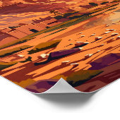 ベンハダウモロッコヴィンテージ旅行イラストレーション ポスター (角)