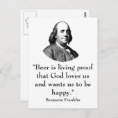 ベンフランクリンと引用文 ポストカード (正面/裏面)