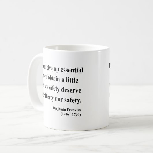 ベンフランクリンの引用文1a コーヒーマグカップ (正面左)