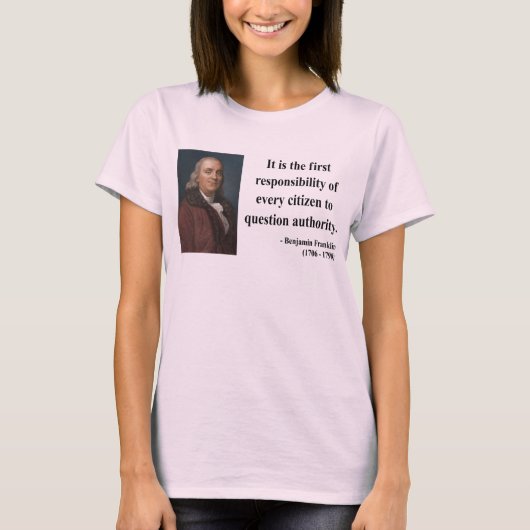 ベンフランクリンの引用文3b tシャツ (正面)