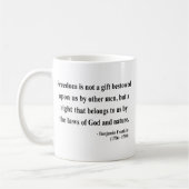 ベンフランクリンの引用文4a コーヒーマグカップ (左)