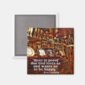 ベンフランクリンの有名なビール引用文 マグネット (正面/裏面)