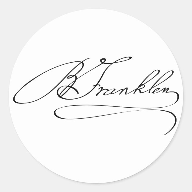 ベンフランクリンの署名 ラウンドシール (正面)