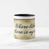 ベンフランクリンの自由の引用文のマグ マグカップ (中央)