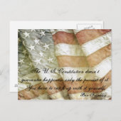 ベンフランクリンハピネス引用文はがき ポストカード (正面/裏面)