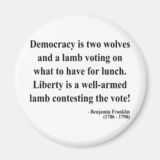 ベンフランクリン引用文2a マグネット (正面)