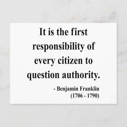 ベンフランクリン引用文3a ポストカード (正面)