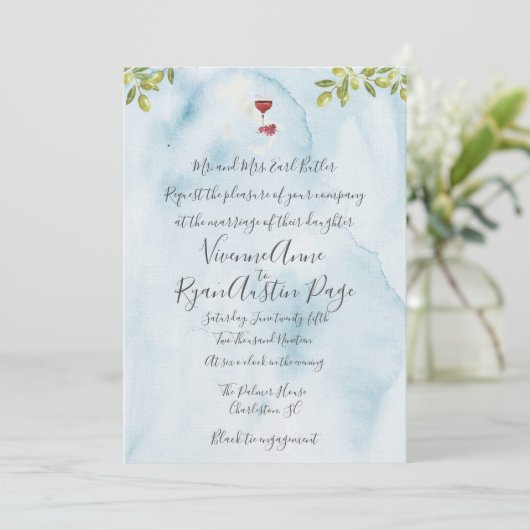 ベンヴェヌティイタリアブルー結婚式招待状 招待状 (スタンド正面)