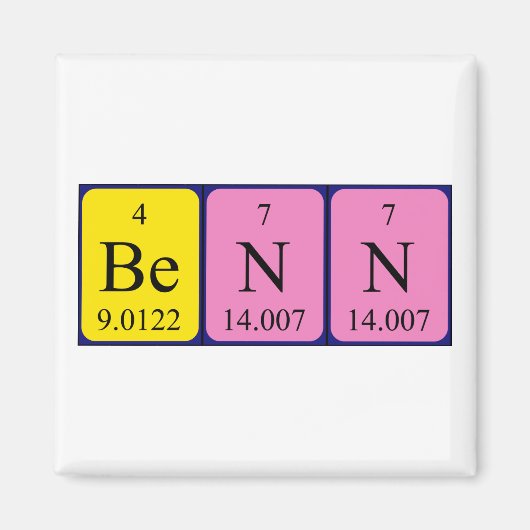 ベン周期表名磁石 マグネット (正面)