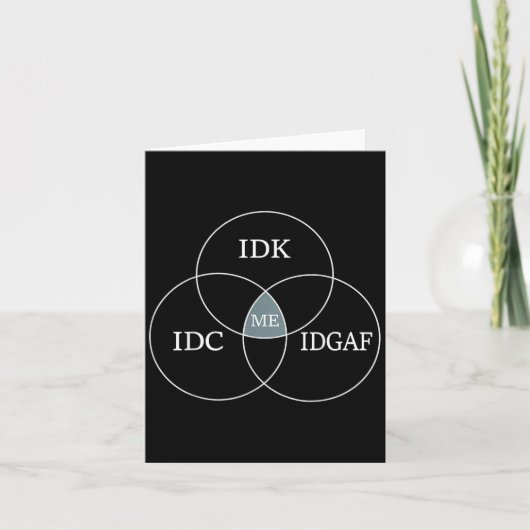 ベン図 IDGAF おもしろ ミーム 科学 SF IDC ID カード (正面)