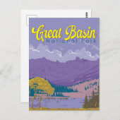 ベン素晴らしスナショナルパークイラストレーション旅行芸術 ポストカード (正面/裏面)